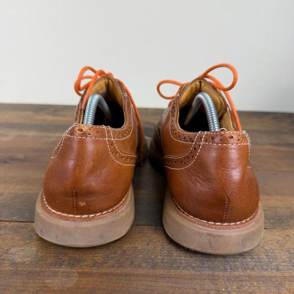 Sperry Men\'s 10 Gold Cup Wingtip Oxfords Dress Shoes Brown Leather Orange Lace main image 6